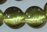 CCT573 15 inches 14mm flat round cats eye beads wholesale