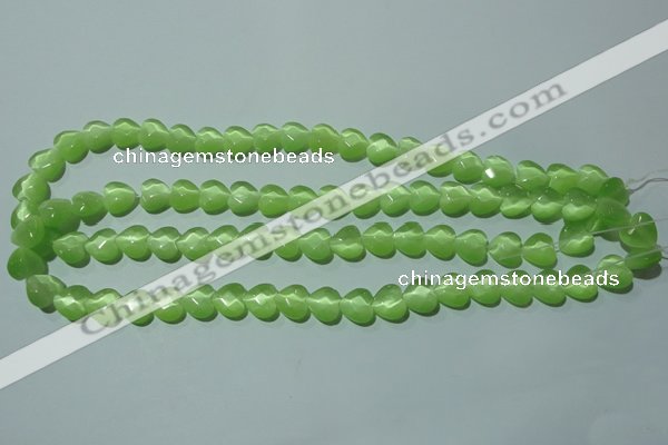 CCT965 15 inches 10*10mm faceted heart cats eye beads wholesale