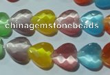 CCT973 15 inches 12*12mm faceted heart cats eye beads wholesale