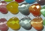 CCT980 15 inches 14*14mm faceted heart cats eye beads wholesale