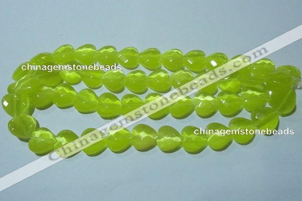 CCT985 15 inches 16*16mm faceted heart cats eye beads wholesale