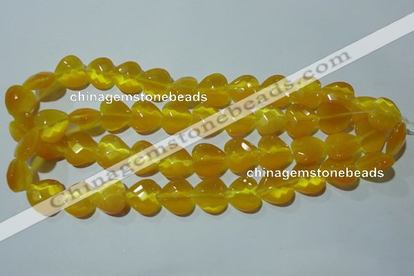 CCT986 15 inches 16*16mm faceted heart cats eye beads wholesale