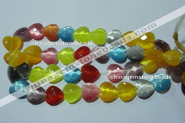 CCT992 15 inches 18*18mm faceted heart cats eye beads wholesale