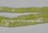 CCU03 15.5 inches 4*4mm cube olive jade beads wholesale