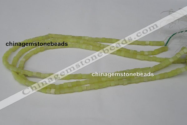 CCU03 15.5 inches 4*4mm cube olive jade beads wholesale