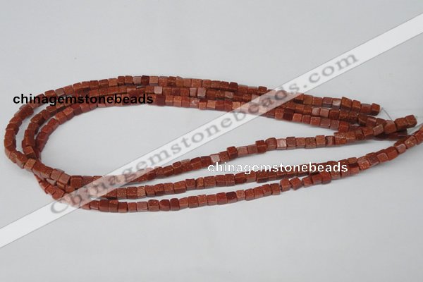 CCU06 15.5 inches 4*4mm cube goldstone beads wholesale