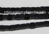 CCU09 15.5 inches 4*4mm cube black agate beads wholesale