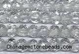 CCU1000 15 inches 4mm faceted cube white crystal beads