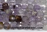 CCU1009 15 inches 4mm faceted cube mixed quartz beads