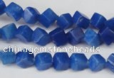 CCU101 15.5 inches 6*6mm cube dyed white jade beads wholesale