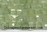 CCU1014 15 inches 4mm faceted cube prehnite beads