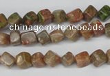 CCU103 15.5 inches 6*6mm cube New unakite beads wholesale