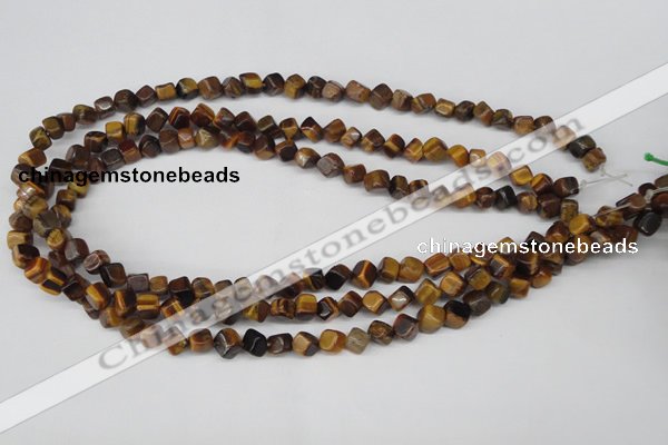 CCU104 15.5 inches 6*6mm cube yellow tiger eye beads wholesale