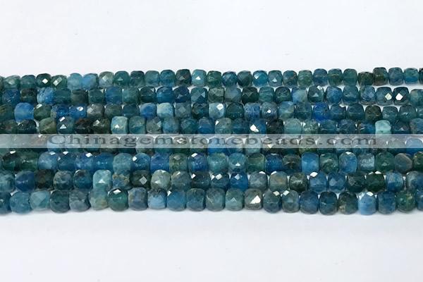 CCU1040 15 inches 6mm faceted cube apatite beads