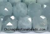 CCU1049 15 inches 8mm faceted cube aquamarine beads