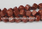 CCU105 15.5 inches 6*6mm cube goldstone beads wholesale