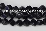 CCU106 15.5 inches 6*6mm cube blue goldstone beads wholesale