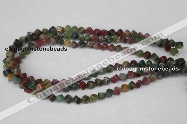 CCU107 15.5 inches 6*6mm cube Indian agate beads wholesale