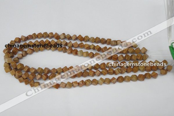 CCU110 15.5 inches 6*6mm cube grain stone beads wholesale