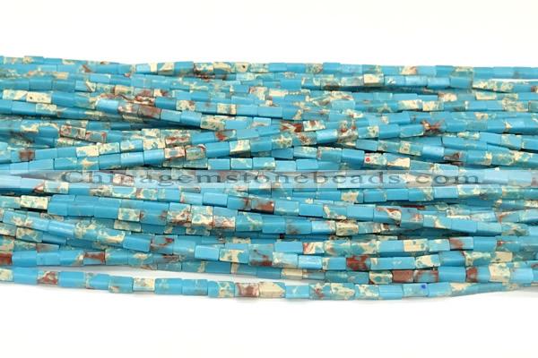 CCU1118 15 inches 2*4mm cuboid imitation sea sediment jasper beads