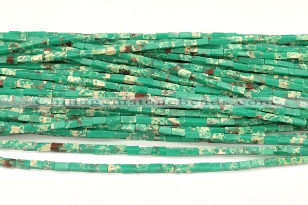 CCU1119 15 inches 2*4mm cuboid imitation sea sediment jasper beads