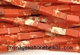 CCU1121 15 inches 2*4mm cuboid imitation sea sediment jasper beads