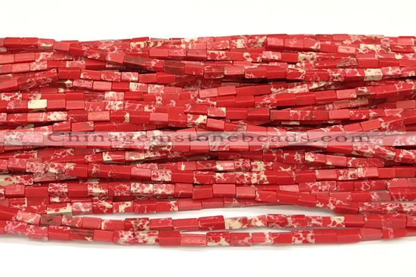 CCU1123 15 inches 2*4mm cuboid imitation sea sediment jasper beads