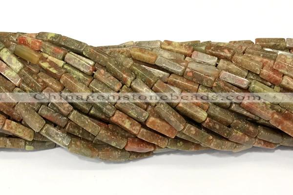 CCU1150 15 inches 4*13mm cuboid unakite beads