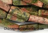 CCU1154 15 inches 4*13mm cuboid unakite beads