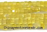 CCU1330 15 inches 2.5mm faceted cube yellow agate beads