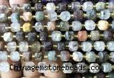 CCU1359 15 inches 6mm - 7mm faceted cube green phantom quartz beads