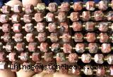 CCU1379 15 inches 6mm - 7mm faceted cube red sesame jasper beads