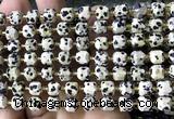 CCU1380 15 inches 6mm - 7mm faceted cube dalmatian jasper beads