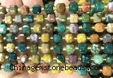 CCU1384 15 inches 6mm - 7mm faceted cube ocean jasper beads