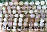 CCU1397 15 inches 6mm - 7mm faceted cube sakura agate beads