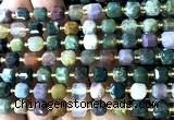 CCU1399 15 inches 6mm - 7mm faceted cube Indian agate beads