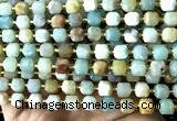 CCU1416 15 inches 6mm - 7mm faceted cube colorful amazonite beads