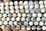 CCU1428 15 inches 6mm - 7mm faceted cube white opal beads