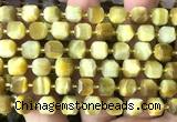 CCU1465 15 inches 8mm - 9mm faceted cube golden tiger eye beads