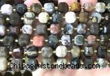 CCU1483 15 inches 8mm - 9mm faceted cube wooden jasper beads