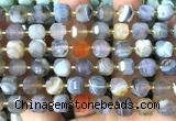 CCU1501 15 inches 8mm - 9mm faceted cube Botswana agate beads