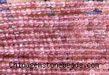 CCU1606 15 inches 2.5mm faceted cube strawberry quartz beads