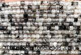 CCU1611 15 inches 2.5mm faceted cube black rutilated quartz beads