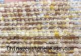 CCU1614 15 inches 2.5mm faceted cube golden rutilated quartz beads