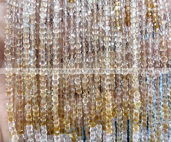 CCU1615 15 inches 2.5mm faceted cube citrine gemstone beads