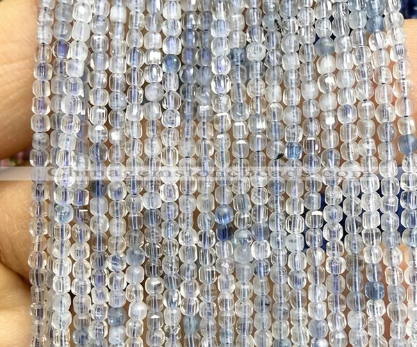 CCU1623 15 inches 2.5mm faceted cube aquamarine gemstone beads