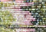 CCU1646 15 inches 2.5mm faceted cube rainbow tourmaline beads