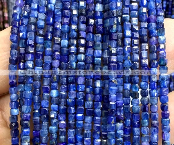 CCU1656 15 inches 2.5mm faceted cube blue kyanite beads