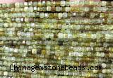 CCU1661 15 inches 2.5mm faceted cube green garnet beads