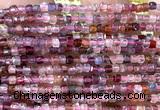 CCU1675 15 inches 2.5mm faceted cube pink spinel gemstone beads